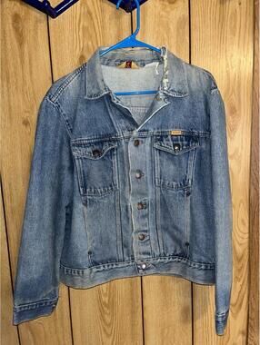 Vintage 80s/90s Rustler Denim Trucker Jacket – Distressed Faded Blue, Size L